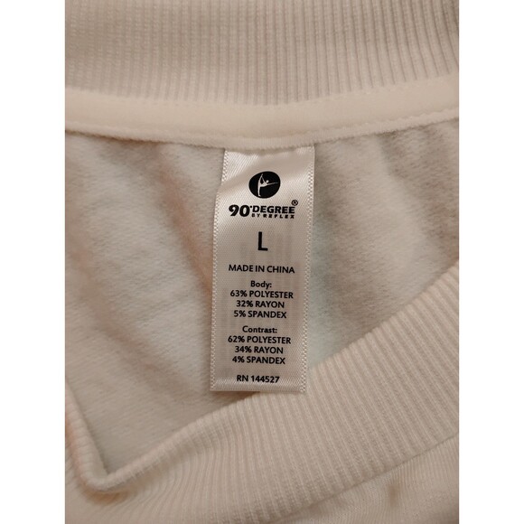 Women's 90 Degree Crewneck Sweatshirt Gardenia White Large - Picture 4 of 5